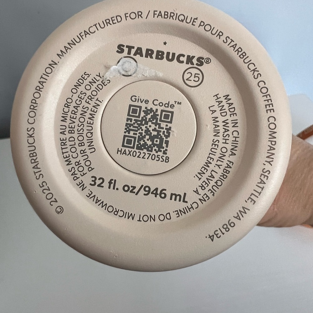 Starbucks × MiiR 2025 Holiday White Handle Tumbler 32oz Limited Edition - Picture 3 of 5